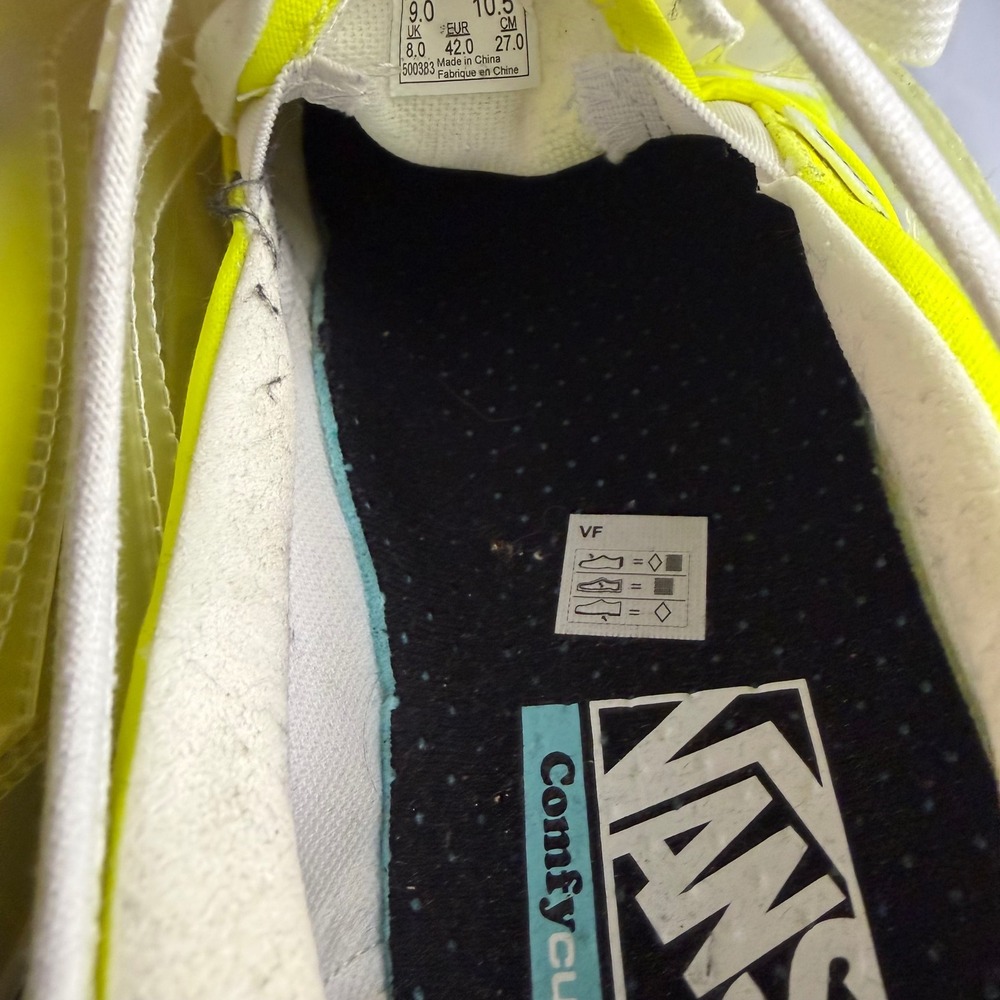 Vans Mens ComfyCush Old Skool Translucent Sneaker 9 Neon Yellow Checkerboard TPU